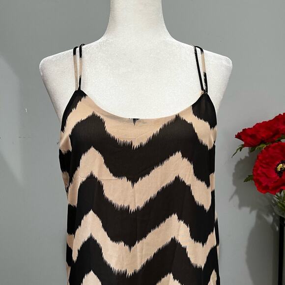 NEW Amber Blue Two Tone Contrast Striped Hi Lo Spaghetti Strap Maxi Dress S NWT - Picture 7 of 15